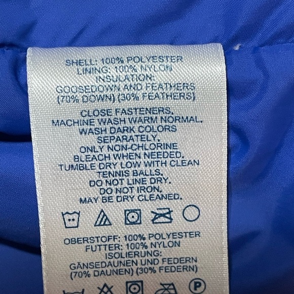 LANDS’END GOOSE-DOWN BLUE VEST SZ XL 18/20 EUC - Picture 7 of 10